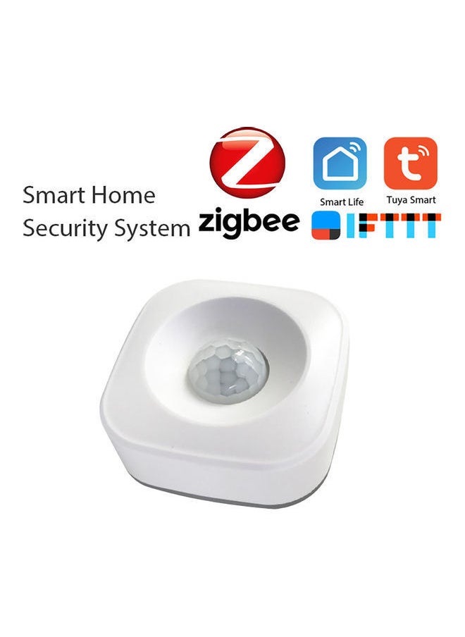 Tuya Powered ZigBee PIR Motion Sensor Wireless Passive Infrared Detector 360° Detection Angle Security Burglar White 8 x 5 8cm