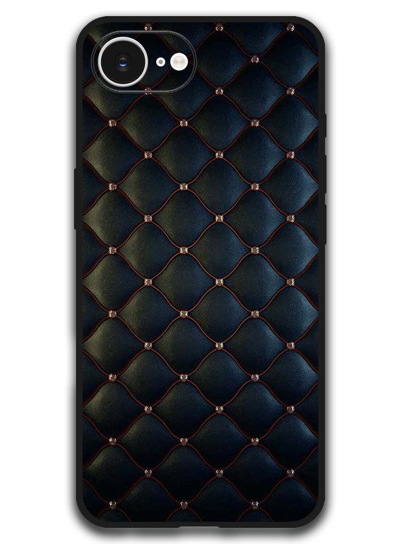 Theodor Case Compatible with Apple iPhone 17e / 16e 6.1 Inch Protection Shockproof Bumper Cover - Stappers On Black Cloth Pattern - Image 1