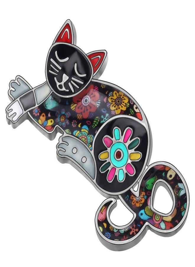 NEWEI Cat Brooch Pins for Women Girls Jacket Bag Charms Cat Pins Jewelry Gifts (Ebony Black) - Image 3