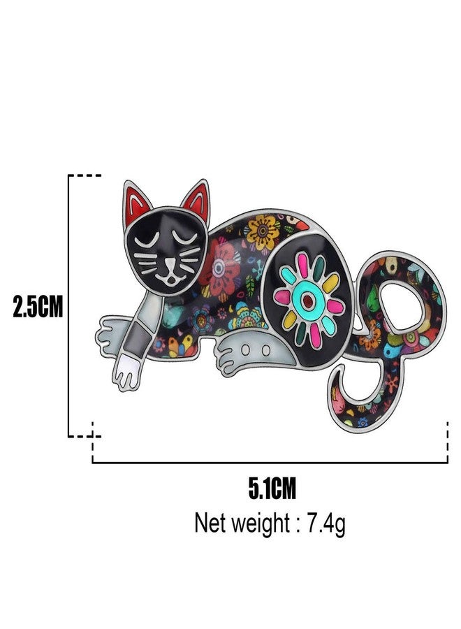 NEWEI Cat Brooch Pins for Women Girls Jacket Bag Charms Cat Pins Jewelry Gifts (Ebony Black) - Image 5