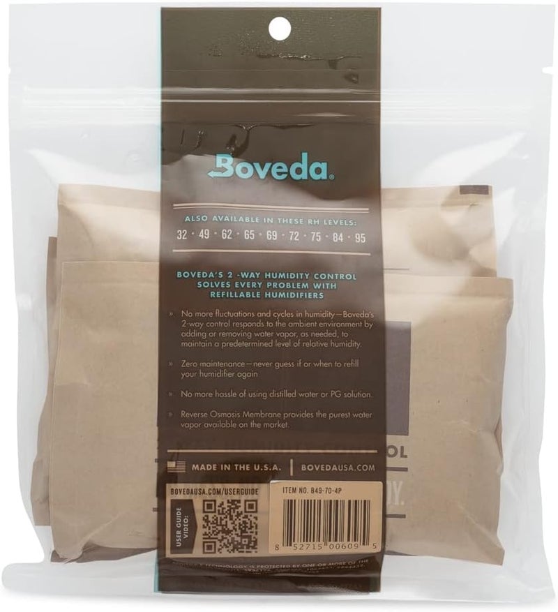 Boveda 49% Two-Way Humidity Control Packs for Music Instruments – 4 Pack – Standard Size – Prevents Warping & Cracking for Wooden Instruments– Humidifier Packs for Instrument Cases – Resealable Bag - Image 2