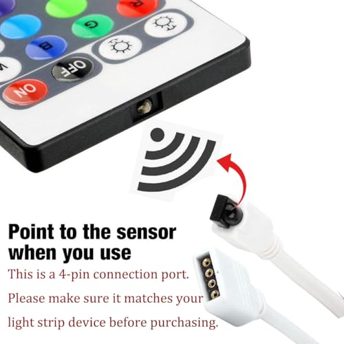 SUPERNIGHT RGB LED Light Strip Remote Controller, Dimmer for RGB LED Strip Lights, 44 Key Wireless IR Remote Controller for SMD 5050 3528 Rope Lights - Image 2