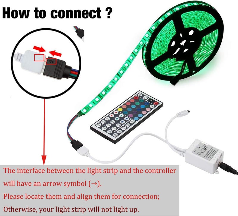 SUPERNIGHT RGB LED Light Strip Remote Controller, Dimmer for RGB LED Strip Lights, 44 Key Wireless IR Remote Controller for SMD 5050 3528 Rope Lights - Image 5