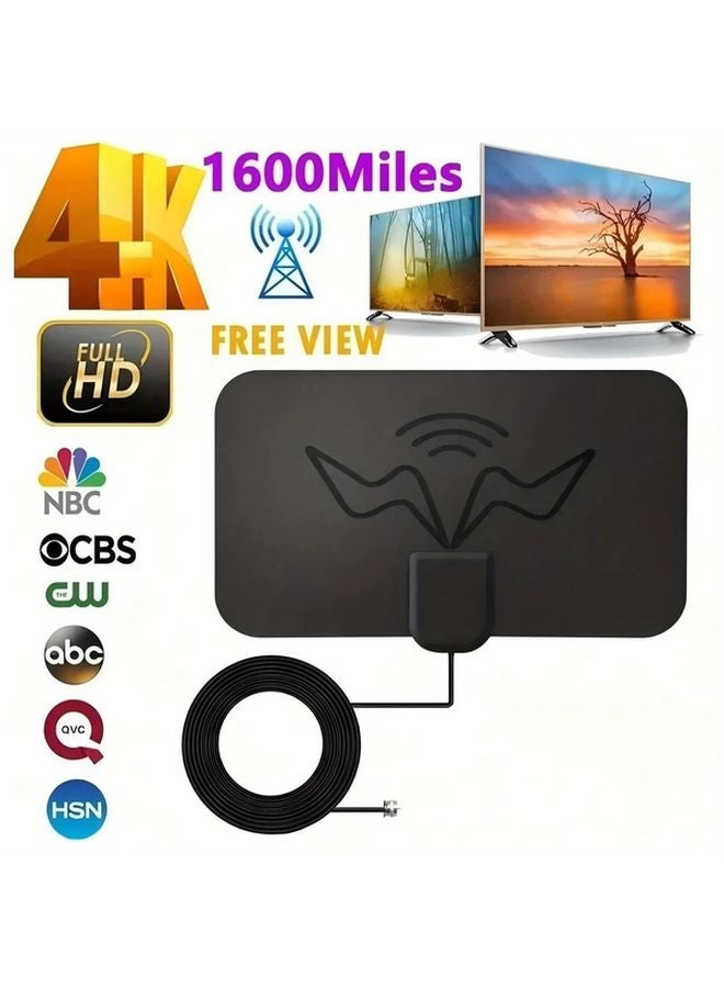 2024 Black Indoor TV Antenna USB Powered 4K 1080P HD Digital Amplified Signal - Image 2