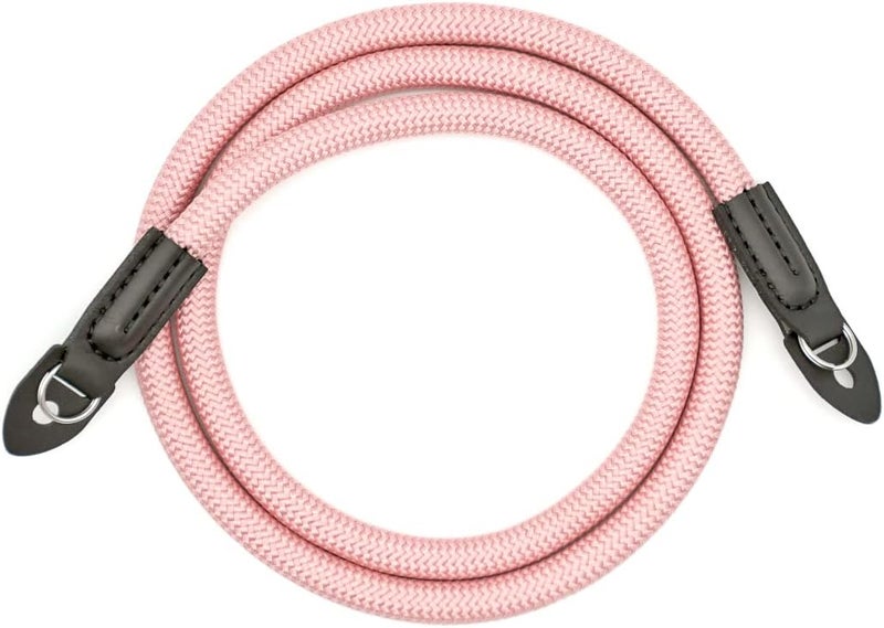 Eorefo Camera Strap Vintage 100cm Nylon Climbing Rope Camera Neck Shoulder Strap for Micro Single and DSLR Camera(Rose Gold) - Image 2