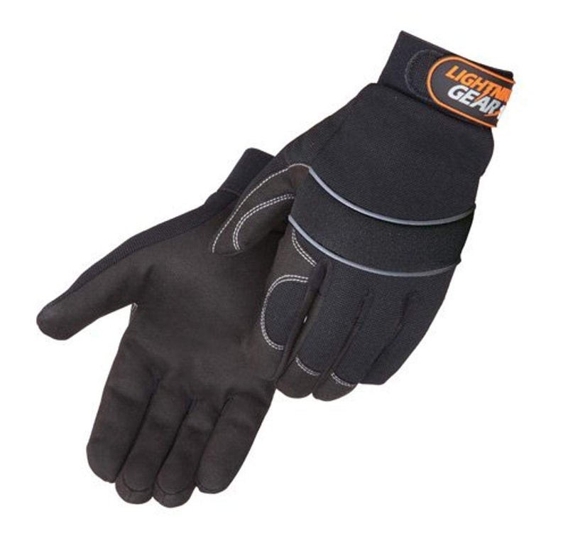 Liberty Glove & Safety 0916BK/XL Lightning Gear 1stKnight Premium Simulated Leather Mechanical Glove with Hook and Loop Closure, X-Large, Black (Pack of 1 Pair) - Image 3