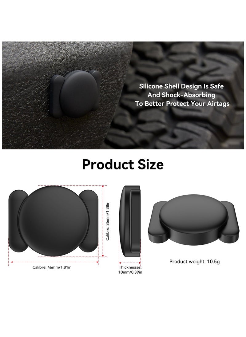Generic - 2 Pack Magnetic Silicone AirTag Holder with Strong Magnet and Ultra Adhesive Sticker for Apple AirTag Case, Anti-Lost Hidden Air Tag Mount for Car, Bike, Metal Surfaces, Black and Blue - Image 1