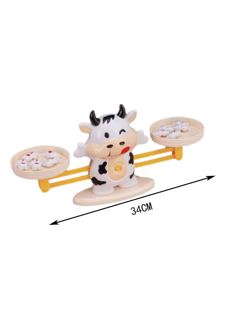 Cow Scale Mathematical Puzzle Early Education Enlightenment Board Game Children'S Toys Suitable For Children Over 3 Years Old Boys And Girls Learning Education Tools Gift - Image 2