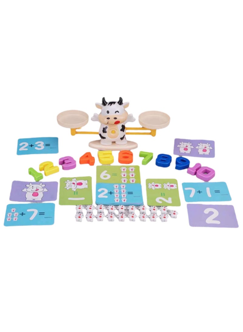 Cow Scale Mathematical Puzzle Early Education Enlightenment Board Game Children'S Toys Suitable For Children Over 3 Years Old Boys And Girls Learning Education Tools Gift - Image 1