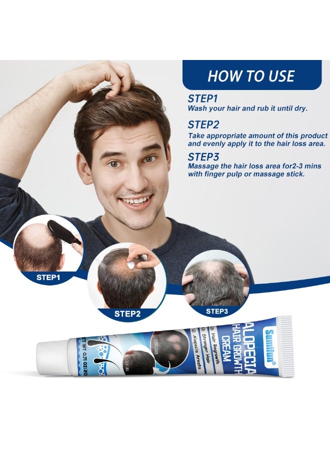 سوميفون كريم نمو الشعر من 3 قطع لعلاج الثعلبة، لتعزيز نمو شعر الرجال، ومنع تساقط الشعر - Image 3
