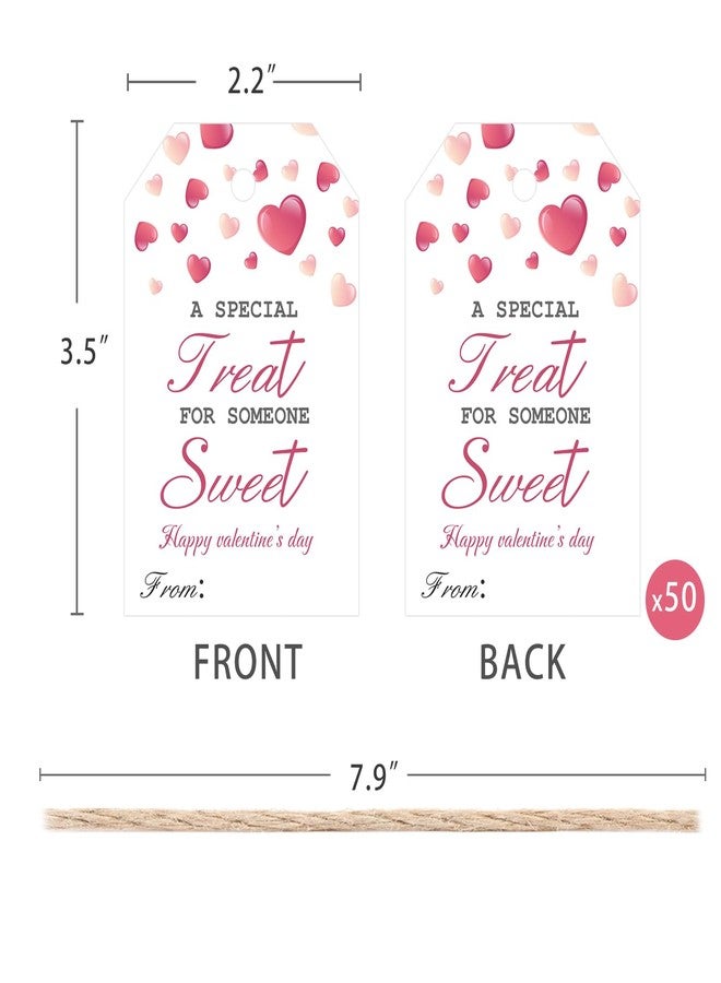 Aukolass Happy Valentine's Day Tags, Valentine's Day Gift Tags with String for Sweet Themed Party or Valentine' Day Thank You Gift Tags Great for Party Favors (Sweet) - Image 2