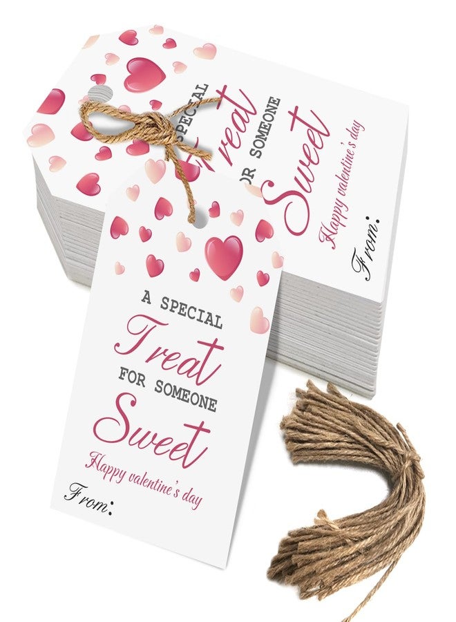 Aukolass Happy Valentine's Day Tags, Valentine's Day Gift Tags with String for Sweet Themed Party or Valentine' Day Thank You Gift Tags Great for Party Favors (Sweet) - Image 1