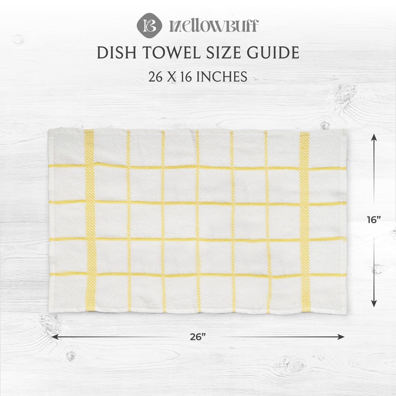 Mellow Buff 100% Cotton Terry Dish Towels, 4 pack16 x26 Inches, Super Soft and Absorbent Kitchen Towels, Perfect for Kitchen Cleaning and Dish Washing | Yellow - Image 4