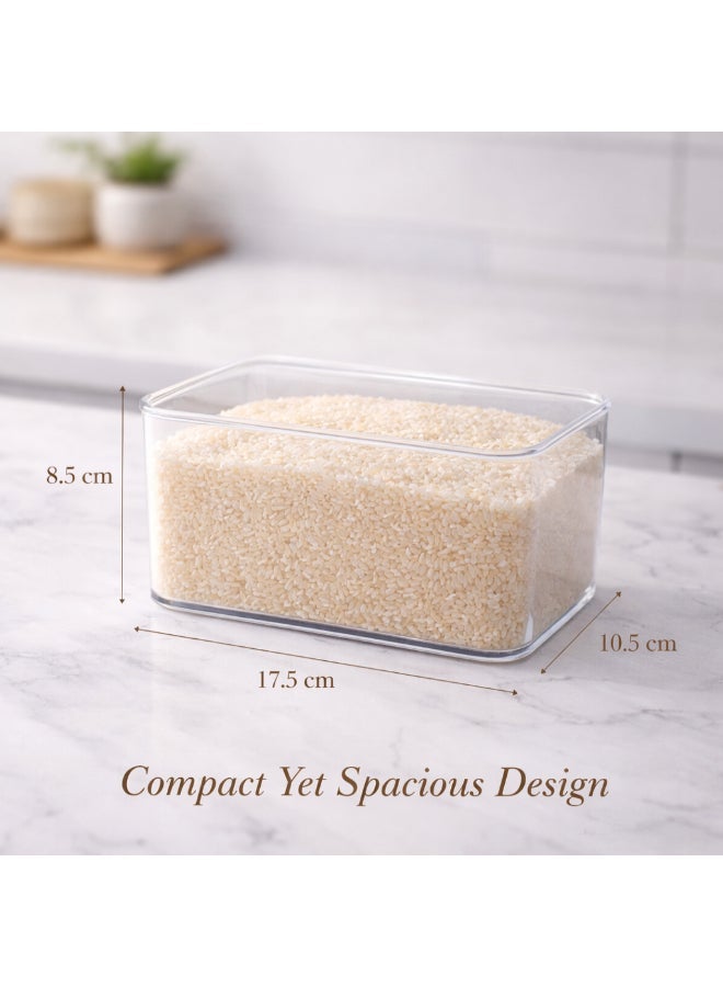 Homesmiths 900 ml Airtight Clear Storage Container – BPA‑Free Food Storage Canister with Leak‑Proof Lid for Pantry, Kitchen, Snacks, Coffee, Sugar, Rice & Meal Prep Organization - Image 2