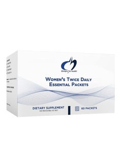Designs for Health Women's Twice Daily Essential Packets - Vitamin Packs with Iron-Free Multivitamin, OsteoForce Bone Support, OmegAvail Fish Oil + FemGuard+Balance - Female Health (60 Packets)