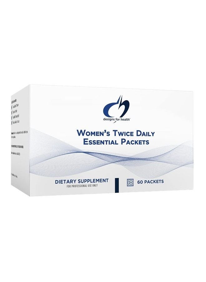 designs for health - Designs for Health Women's Twice Daily Essential Packets - Vitamin Packs with Iron-Free Multivitamin, OsteoForce Bone Support, OmegAvail Fish Oil + FemGuard+Balance - Female Health (60 Packets) - Image 1