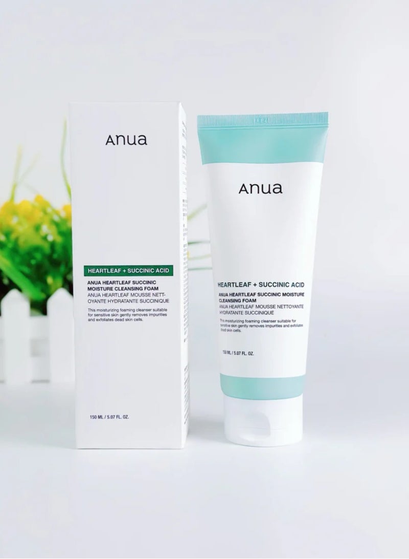 Anua Heartleaf Succinic Acid Moisture Cleansing Foam 150Mlml - Image 2