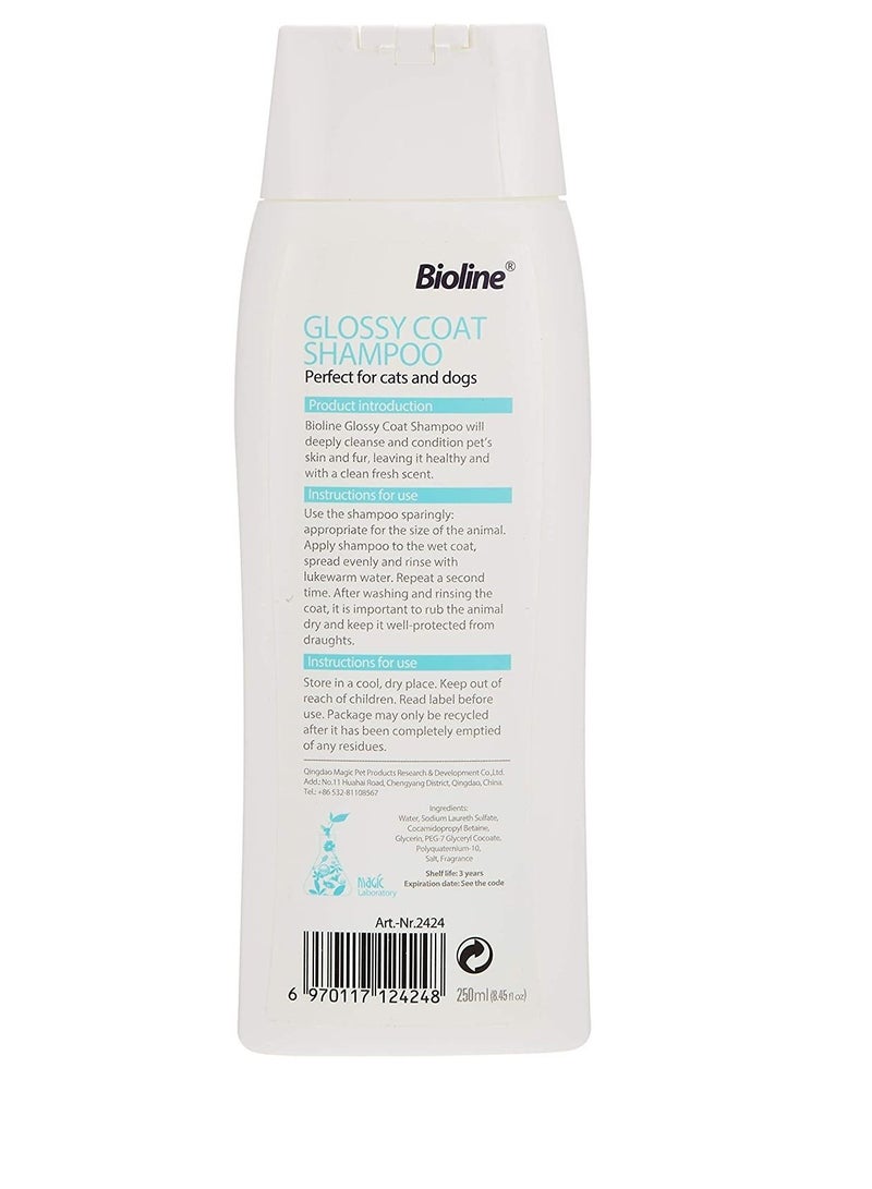 Bioline Glossy Coat Shampoo-Dogs And Cats 250ml - Image 2