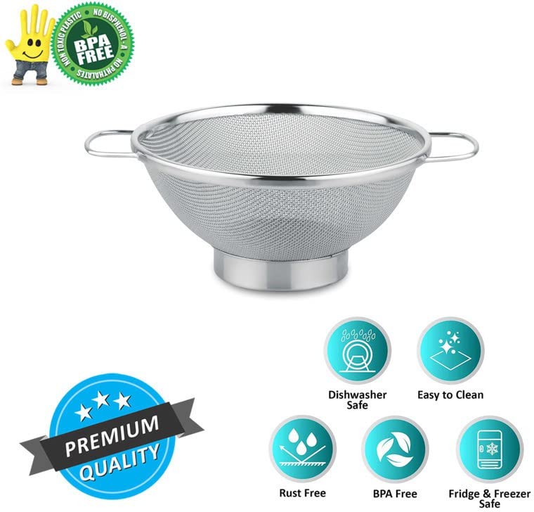 Prabha Stainless Steel Wire Mesh Colander, 28cm - Image 3