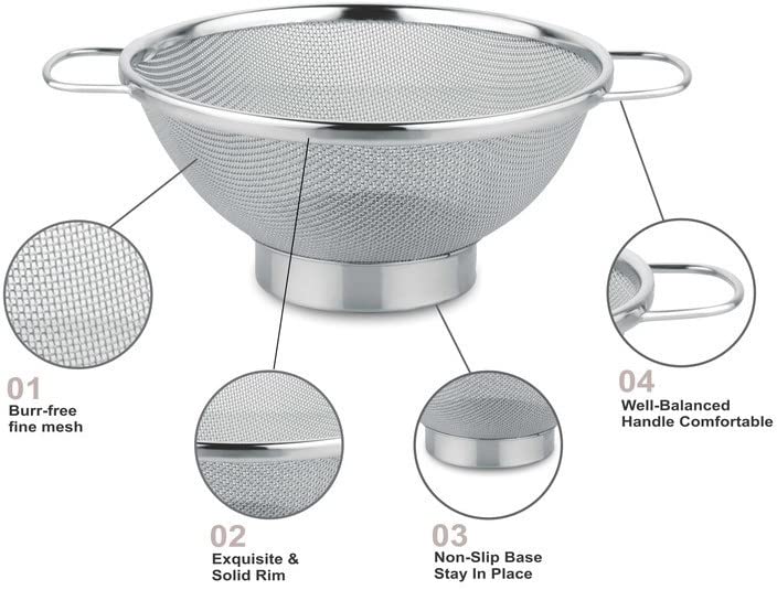 Prabha Stainless Steel Wire Mesh Colander, 28cm - Image 4