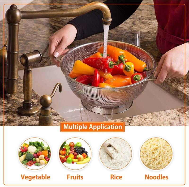 Prabha Stainless Steel Wire Mesh Colander, 28cm - Image 5