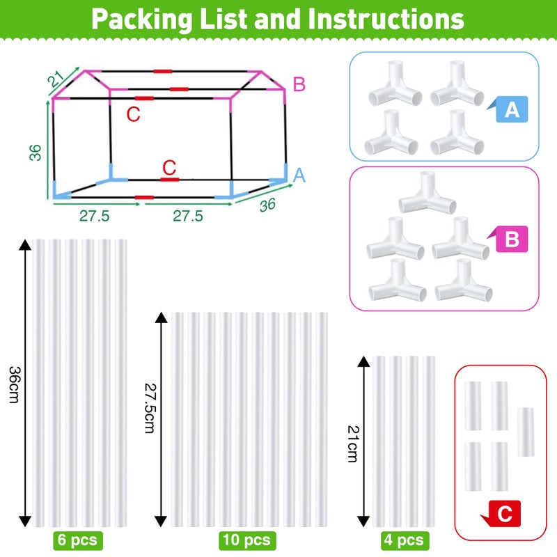 Meonum Mini Greenhouse with Potting Mat for Indoor Plant, Heavy Duty Portable Green House with Waterproof Pot Pad for Small Plants, Clear Small Plant Tent for Seed Humidity(White) - Image 3