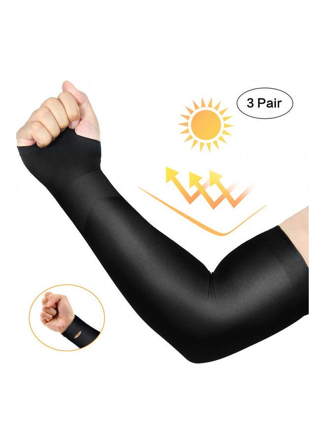 NIBEMINENT 3 Pairs Summer Outdoor Sport Cycling Breathable UV Sun Protection Arm Sleeves 0.076kg - Image 2