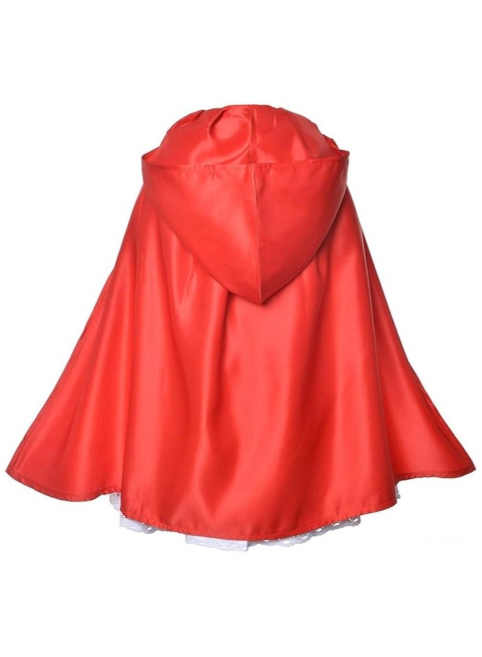 Jorunb Little Red Riding Hood Costume for Girls with Pumpkin Bucket and Hairband - Image 5