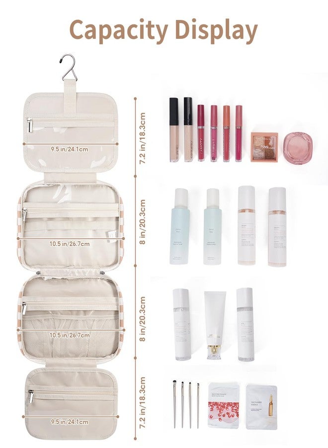 Narwey Hanging Toiletry Bag for Women Toiletries Bag for Travel Size Essentials Accessories, B-Light Checkerboard, Medium - Image 4