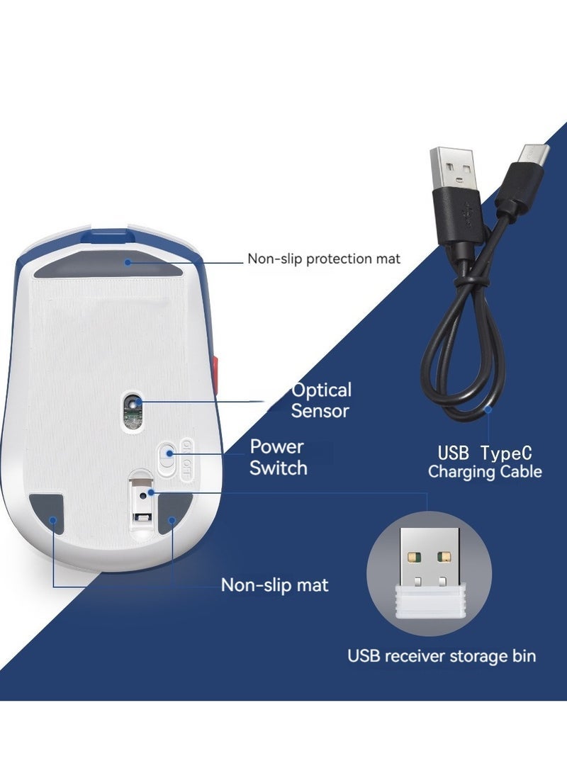 general New silent wireless rechargeable mouse compact office portable notebook desktop computer home adjustable DPI thin and light mouse - Image 4