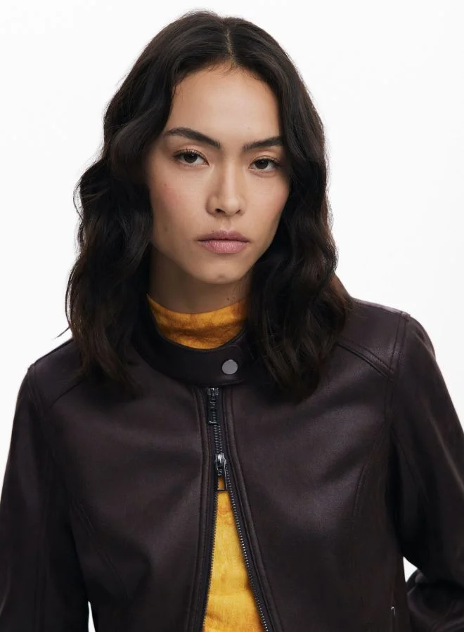 DESIGUAL Combined Faux Leather Jacket