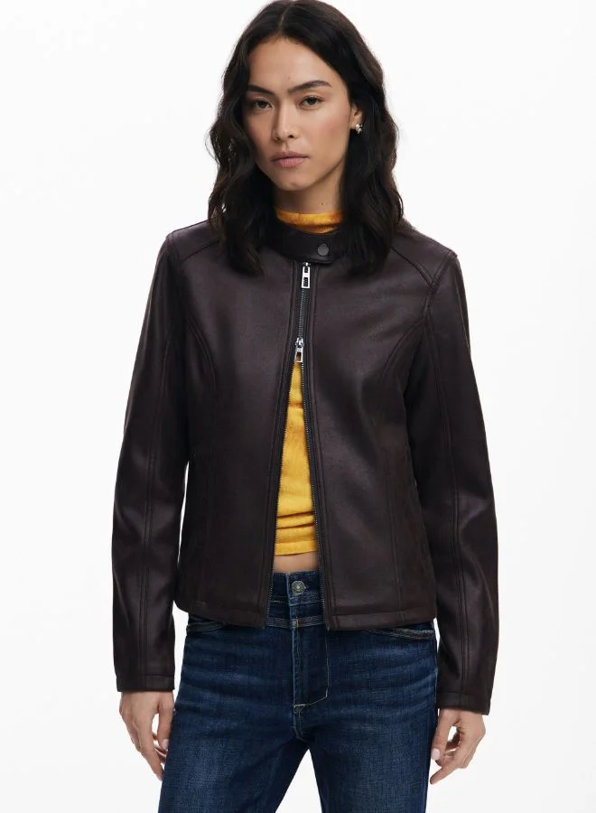 DESIGUAL COMBINED FAUX LEATHER JACKET