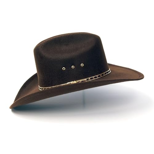 Western Express Felt Finish Cowboy Hat - Cattleman Style with Gold Hat Band | Cowboy & Cowgirl Hats for Men and Women - Image 5