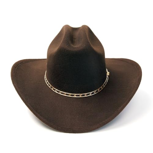 Western Express Felt Finish Cowboy Hat - Cattleman Style with Gold Hat Band | Cowboy & Cowgirl Hats for Men and Women - Image 4