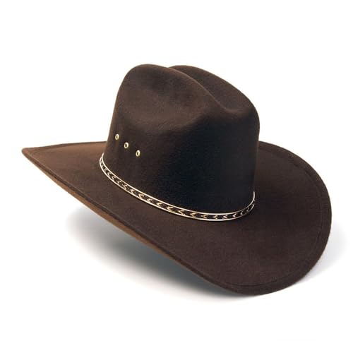 Western Express Felt Finish Cowboy Hat - Cattleman Style with Gold Hat Band | Cowboy & Cowgirl Hats for Men and Women - Image 2