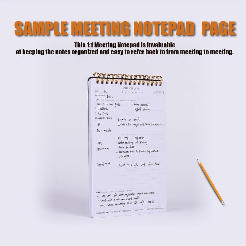 ZERONE CENTRE Meeting Notebook for Work with Action Plan - A5 Perfect Spiral Notepad for Team Leads to Professionally Manage Business Projects - 54 Sheets TO Keep Notes Organized & Productive-Black-A5 - Image 3