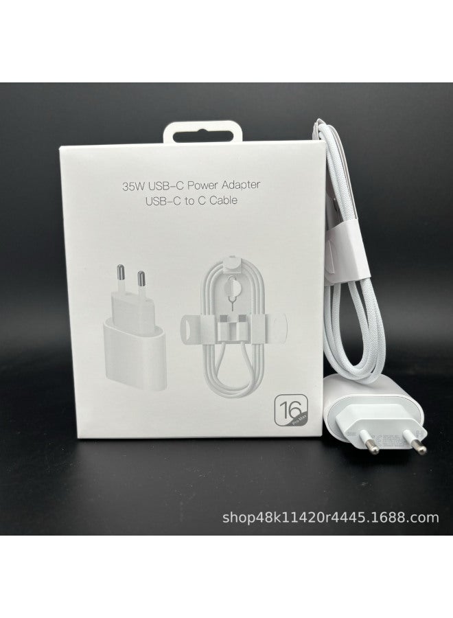 Suitable For Apple 14-15-16 Mobile Phone Charger 35W/20W European And American C-C Fast Charging Set Wholesale 