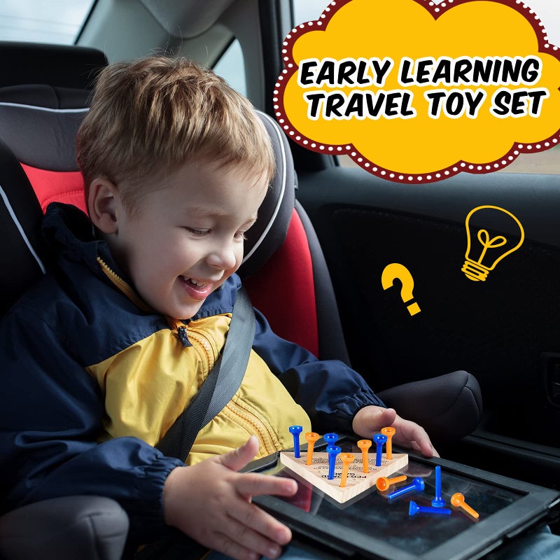 Skylety 12 Pack Triangle Peg Games Wooden Board Table Game for Family Boys Girls Adults Learning Toys Travel Peg Jump Toys Triangle Puzzle Brain Teaser Christmas Gifts BlueOrange - Image 5