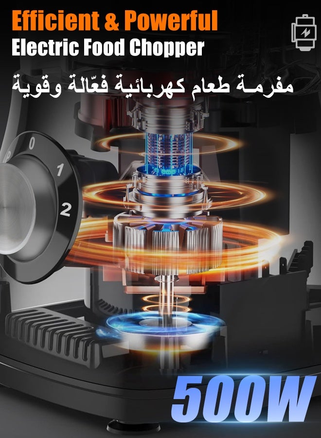  كاو مُعالج طعام Kawu 500 واط - جهاز مطبخ متعدد الوظائف 8 في 1 | 8 ملحقات مُتكاملة مفرمة لحم ومُعصّر عصائر وآلة عجن العجين | وعاء 1.2 لتر وخلاط 1.8 لتر | ضمان 2 سنوات | تصميم صغير الحجم أسود - Image 4