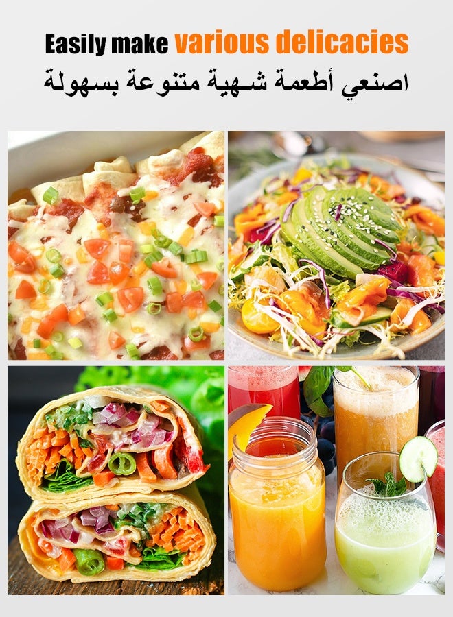  كاو مُعالج طعام Kawu 500 واط - جهاز مطبخ متعدد الوظائف 8 في 1 | 8 ملحقات مُتكاملة مفرمة لحم ومُعصّر عصائر وآلة عجن العجين | وعاء 1.2 لتر وخلاط 1.8 لتر | ضمان 2 سنوات | تصميم صغير الحجم أسود - Image 5