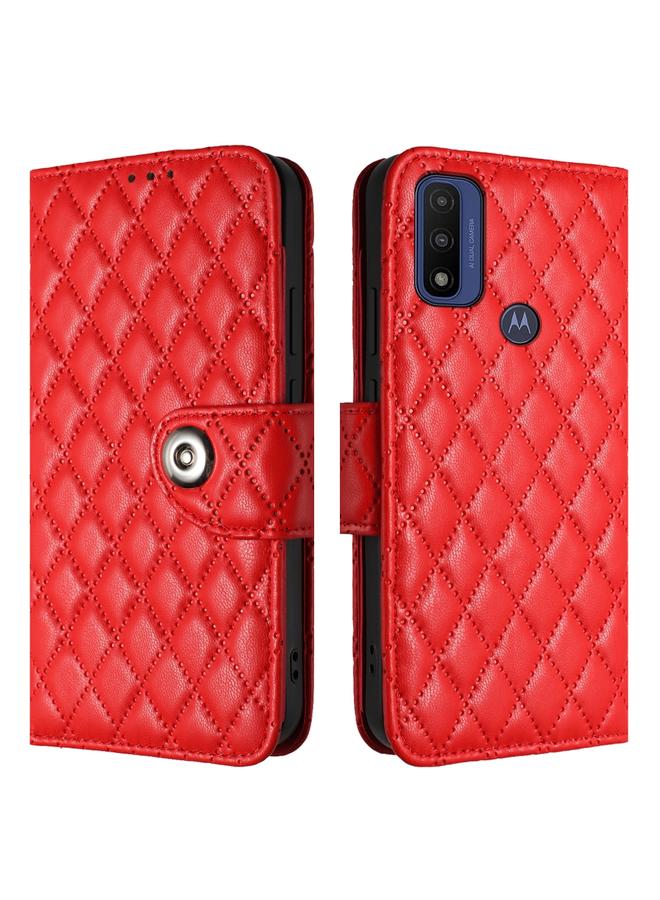 S-TOP Case For Motorola Moto G Power 2022 Rhombic Texture Flip Leather Phone Case with Lanyard - Image 2