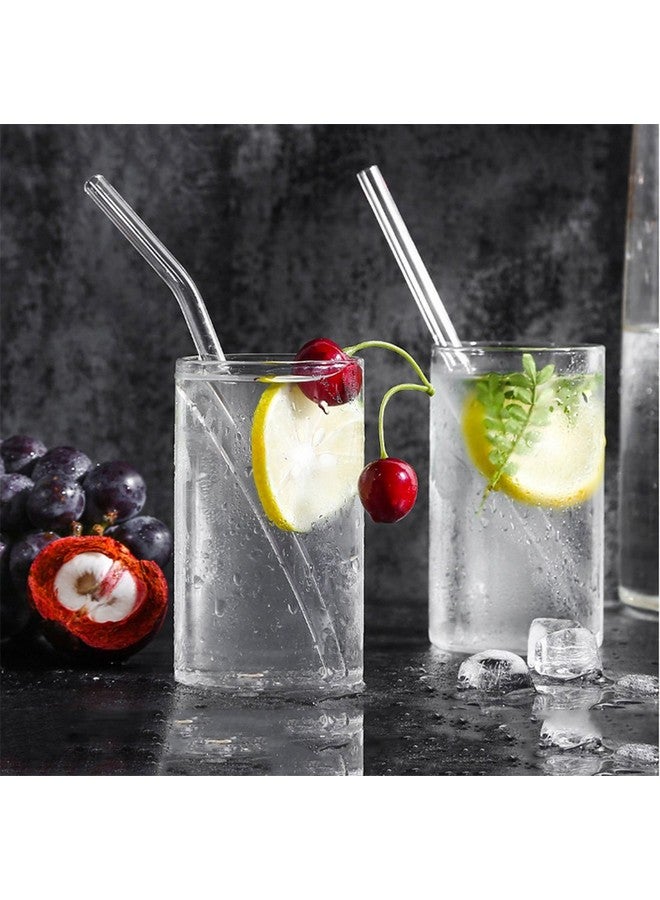 ALINK ALINK Glass Smoothie Straws, 10" x 10 mm Long Reusable Clear Drinking Straws, Pack of 8 with 2 Cleaning Brush, - Image 3