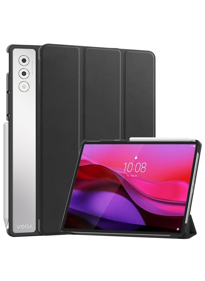 Generic - Case for Lenovo Yoga Tab Plus 12.7 Inch Folio Slim Smart Cover Lightweight Hard Shell Protective Case with Multi-Angle Stand (Black) - Image 1
