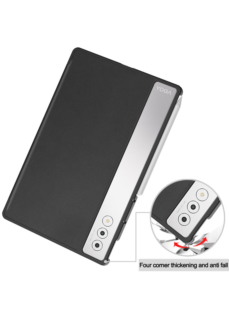 Generic - Case for Lenovo Yoga Tab Plus 12.7 Inch Folio Slim Smart Cover Lightweight Hard Shell Protective Case with Multi-Angle Stand (Black) - Image 1