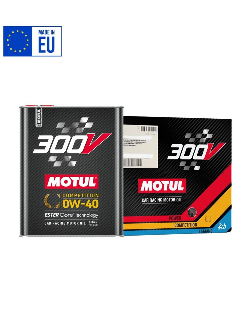 MOTUL - 300V Competition 0W-40 - Car Racing Motor Oil - 100% Synthetic Oil (10x2L) - Imported from Europe - Image 1