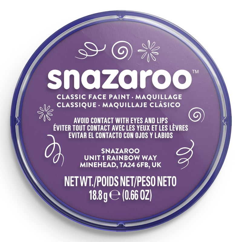 Snazaroo Classic Face and Body Paint, 18.8g (0.66-oz) Pot, Purple - Image 1