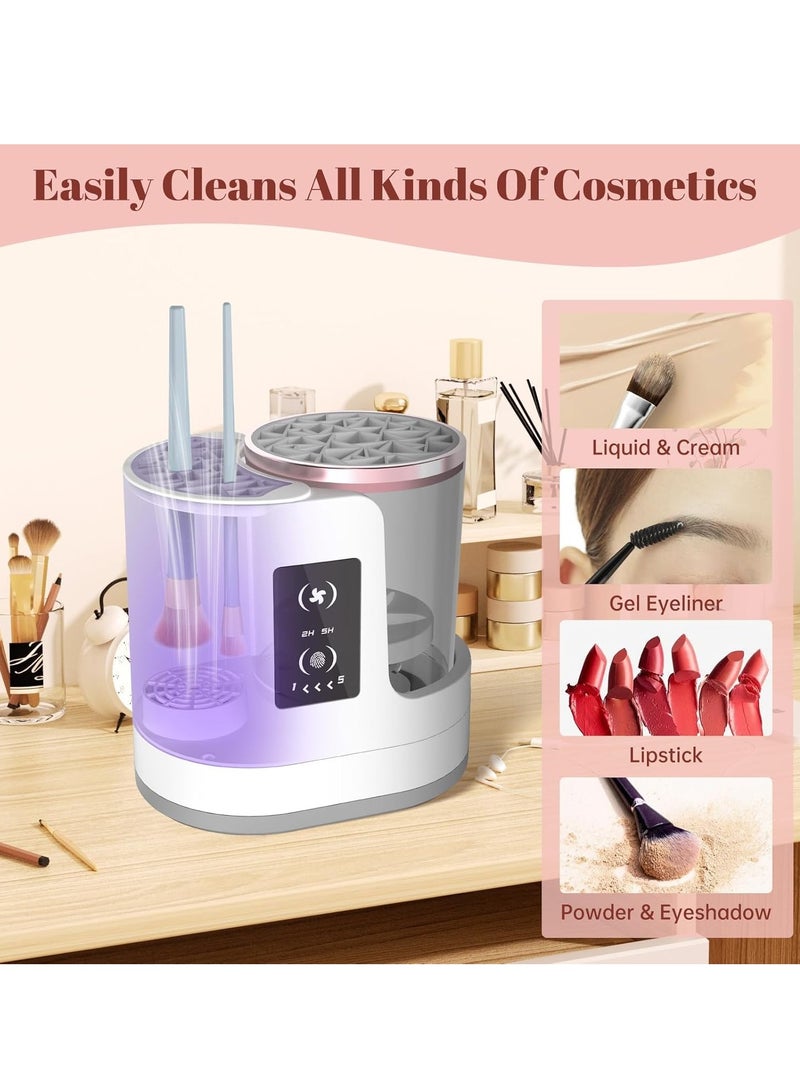 Generic 3-in-1 Electric Makeup Brush Cleaner with Makeup Brush Dryer - Portable Automatic USB Makeup Brush Cleaning Tool for All Sizes of Beauty Makeup Brush Sets, Contouring, Eyeshadow, Blush Brushes  - Image 3