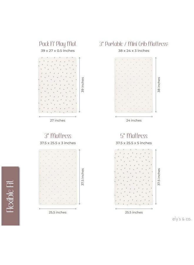 Ely's & Co. Patent Pending Waterproof Pack and Play Sheets, 100% Cotton with Waterproof Lining - 2 Pack Fitted Mini Crib Sheet Set, Berry and Cluster Dot (Lavender) 38” x 24” - Image 5
