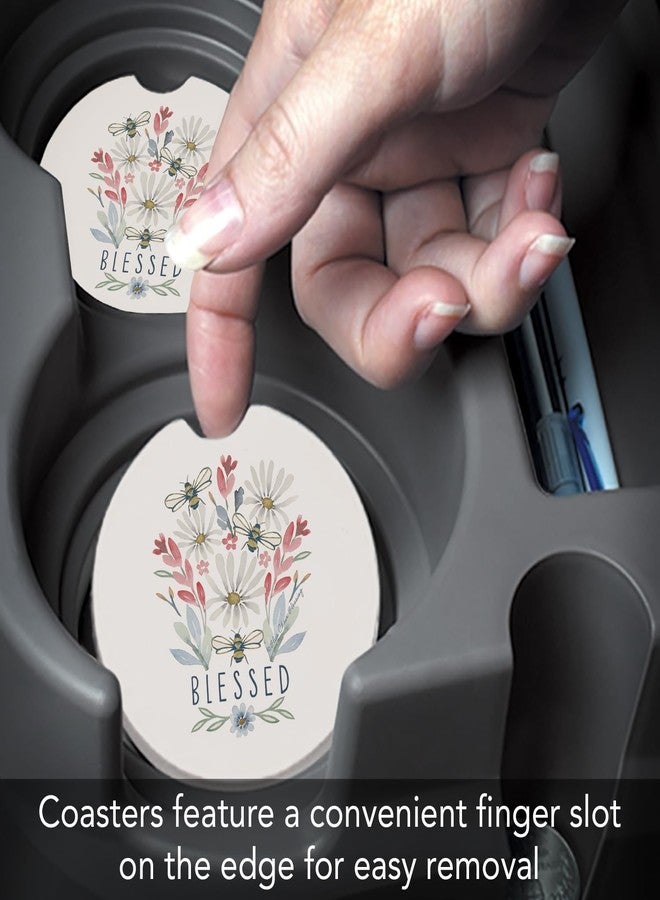 Counterart Thirstystone Blessed Bouquet Single Absorbent Stone Car Coaster for Vehicle Cup Holder 2.6” Diameter Manufactured in The USA - Image 5