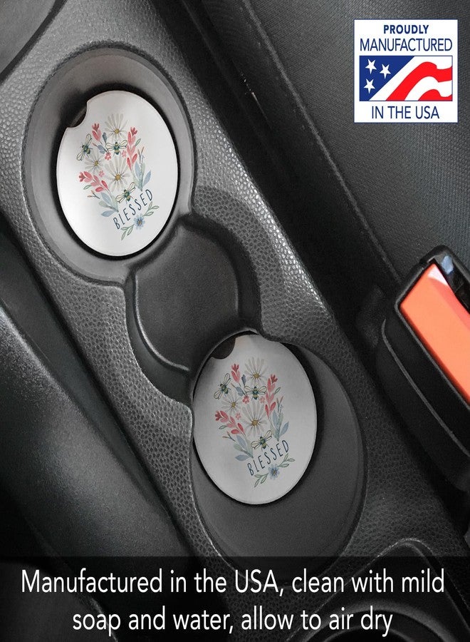 Counterart Thirstystone Blessed Bouquet Single Absorbent Stone Car Coaster for Vehicle Cup Holder 2.6” Diameter Manufactured in The USA - Image 2